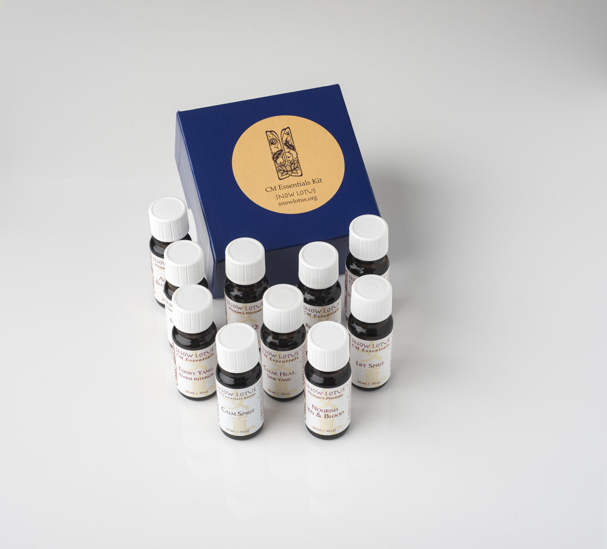 A boxed Snow Lotus kit shown with its bottles