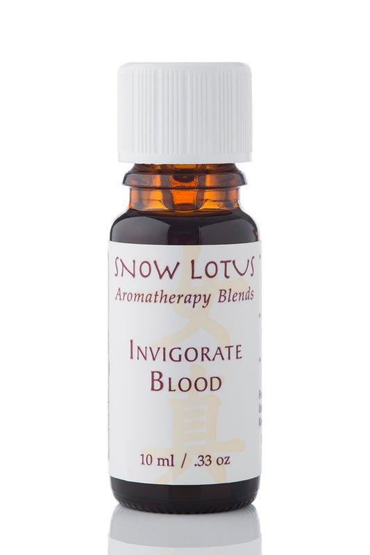Snow Lotus Invigorate Blood, Resolve Damp – CM Essentials Blend in an amber glass bottle