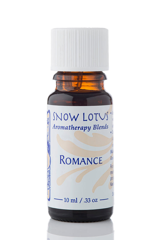 Snow Lotus Romance - Esthetic Essential Oil Blend in an amber glass bottle