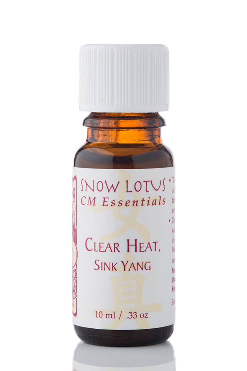 Snow Lotus Clear Heat, Sink Yang – CM Essentials Blend in an amber glass bottle
