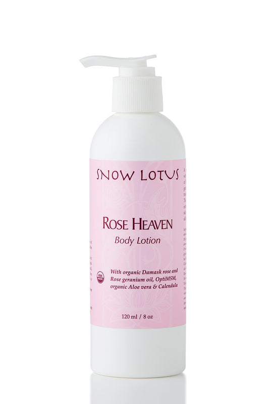 Snow Lotus Rose Heaven Body Lotion in a white pump bottle, 240 ml (view 2)