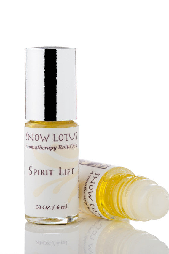 Snow Lotus Spirit Lift - Therapeutic Roll On in a roll-on bottle with a metallic cap